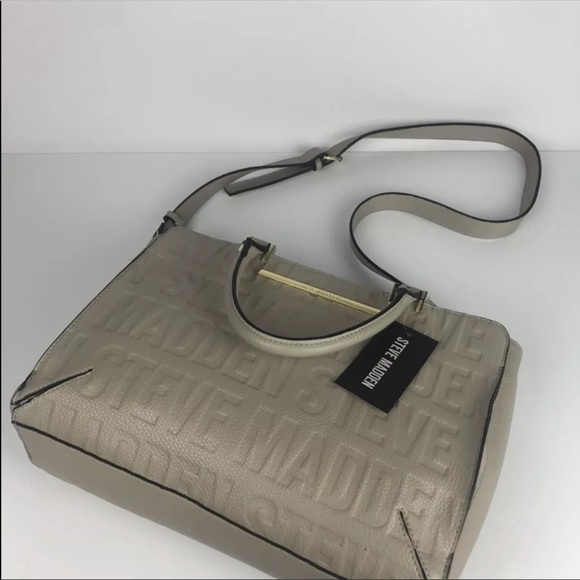 STEVE MADDEN B TRAYA SATCHEL BISQUE GREY HANDBAG - Picture 2 of 8